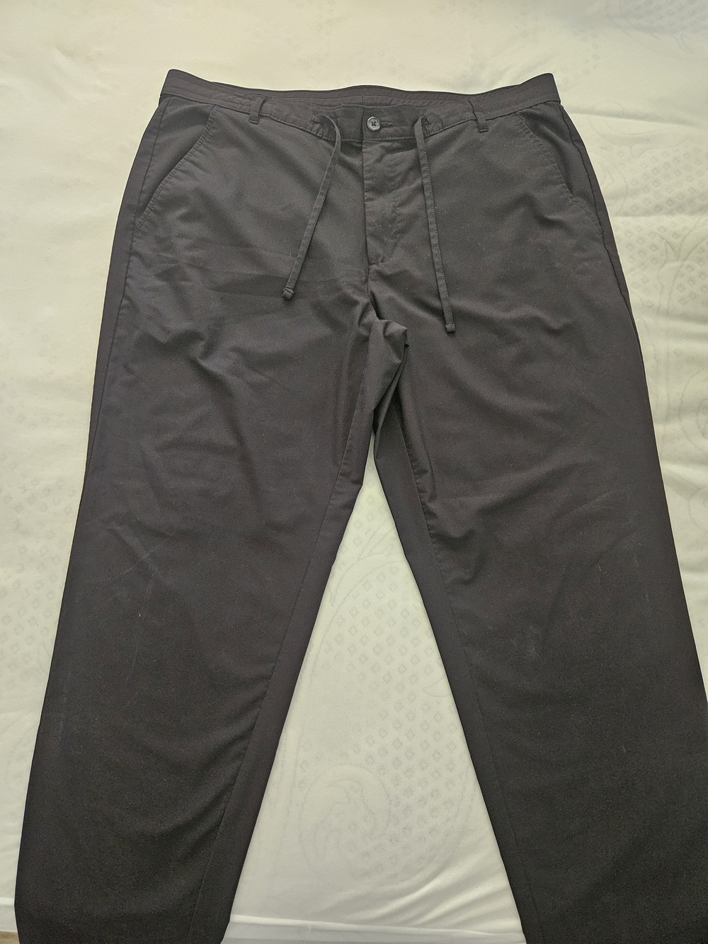 George Men's Black Drawstring Chinos